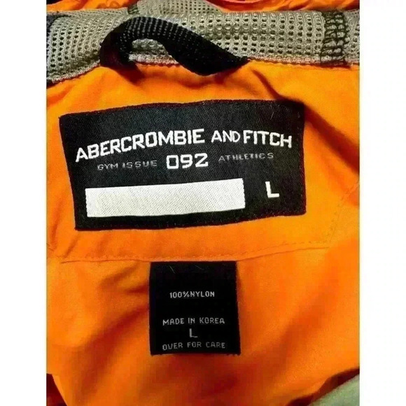 Orange Abercrombie and Fitch Gym issue Size large Windbreaker lightweight - Picture 9 of 11